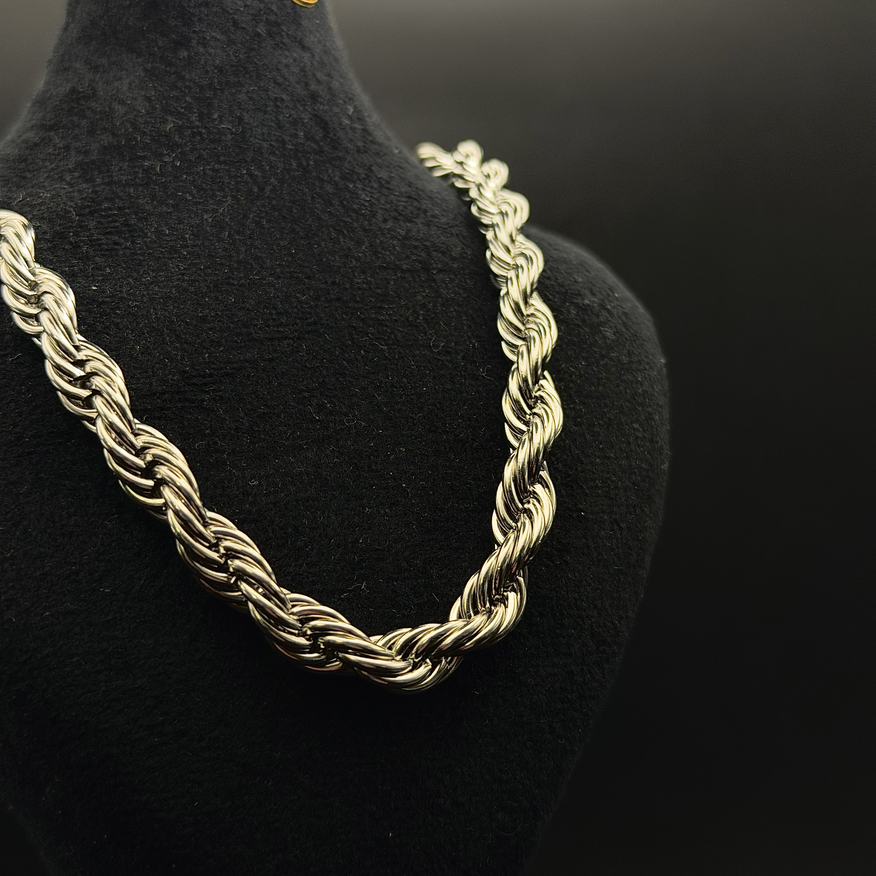 گردنبند مردانه استیل ضخیم طرح پیچی (طنابی) – مدل A10047